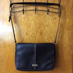 Brown cross-body messenger bag
